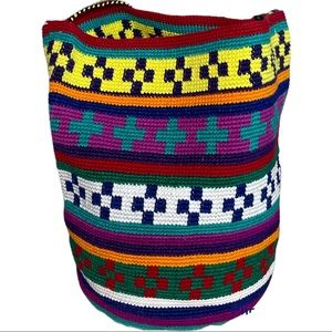 Colorful Ethnic Crossbody Bucket Bag